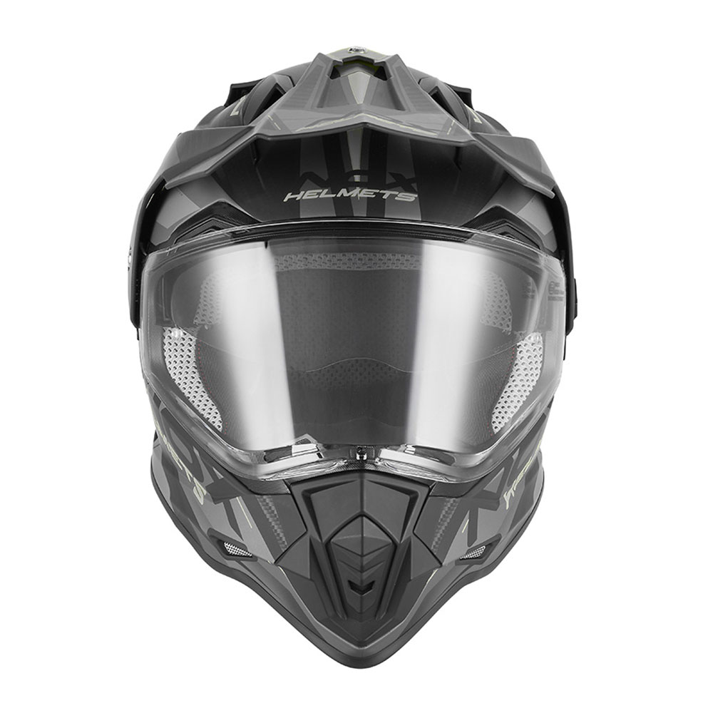 Kaciga NOX Enduro sa vizirom N312 TRACK mat crno srebrna L