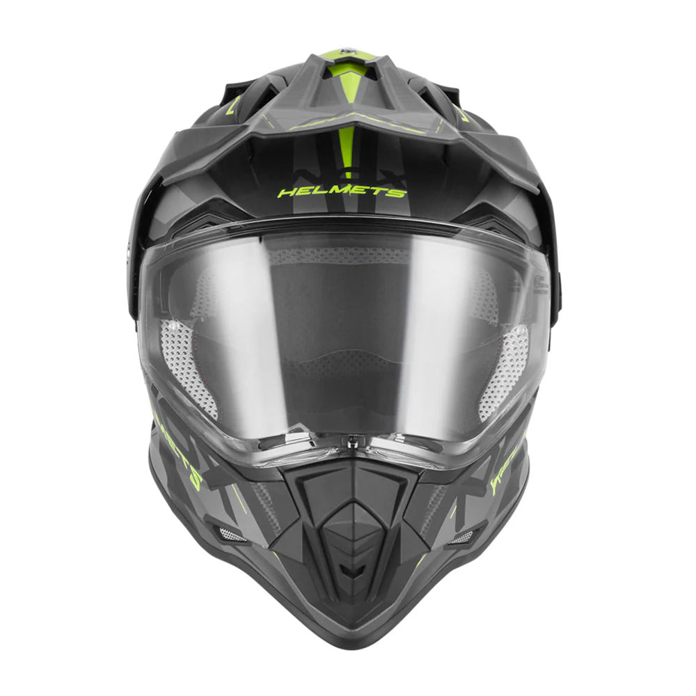 Kaciga NOX Enduro sa vizirom N312 TRACK žuto mat crna XL