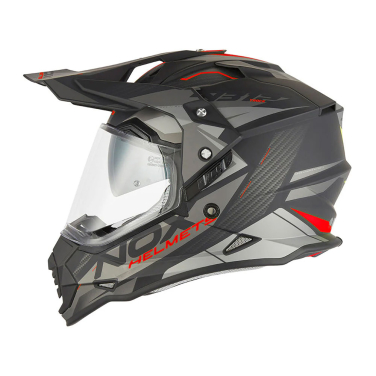 Kaciga NOX Enduro sa vizirom N312 TRACK mat crno crvena XL