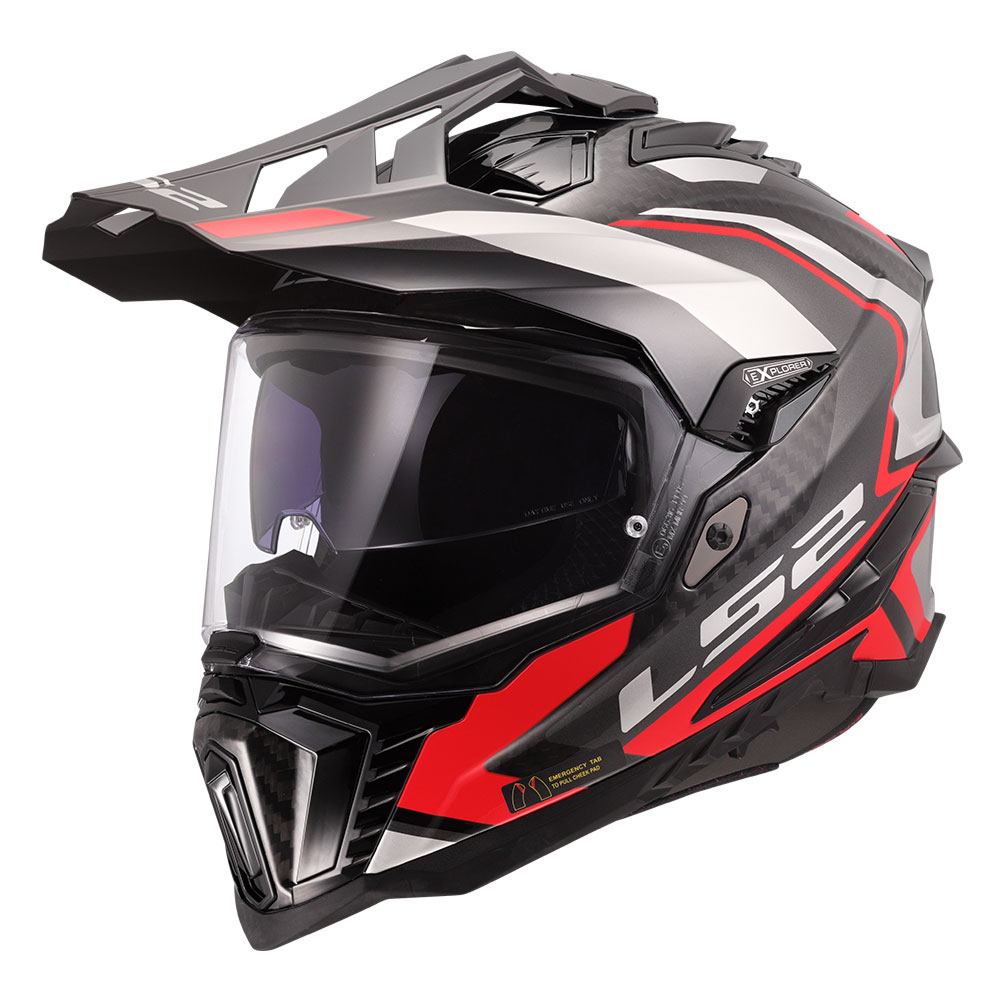 Kaciga LS2 Enduro MX701 EXPLORER CARBON FRONTIER II crvena XXL