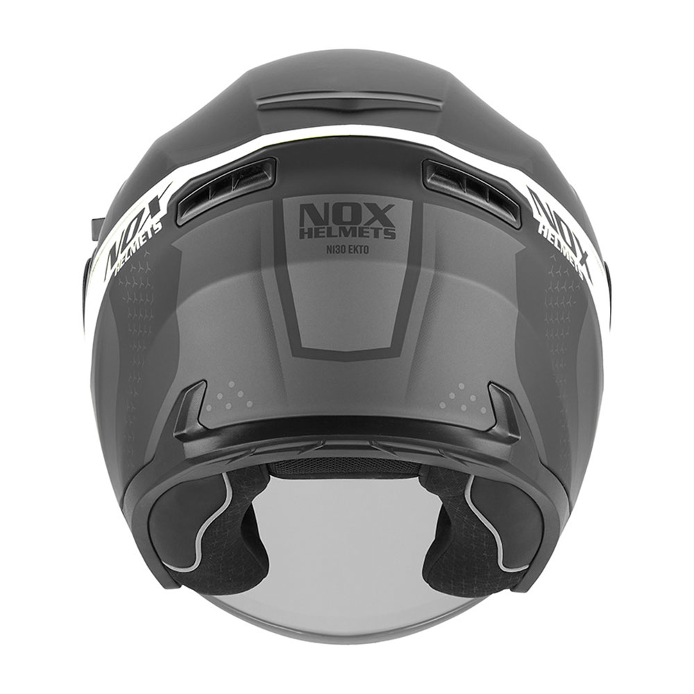 Kaciga NOX Jet N130 EKTO belo mat crna M