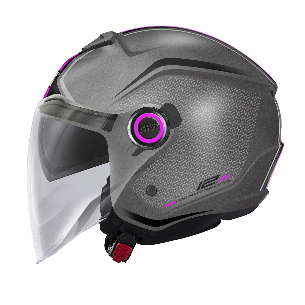 Kaciga jet GIVI 12.5F TOUCH titanium roza