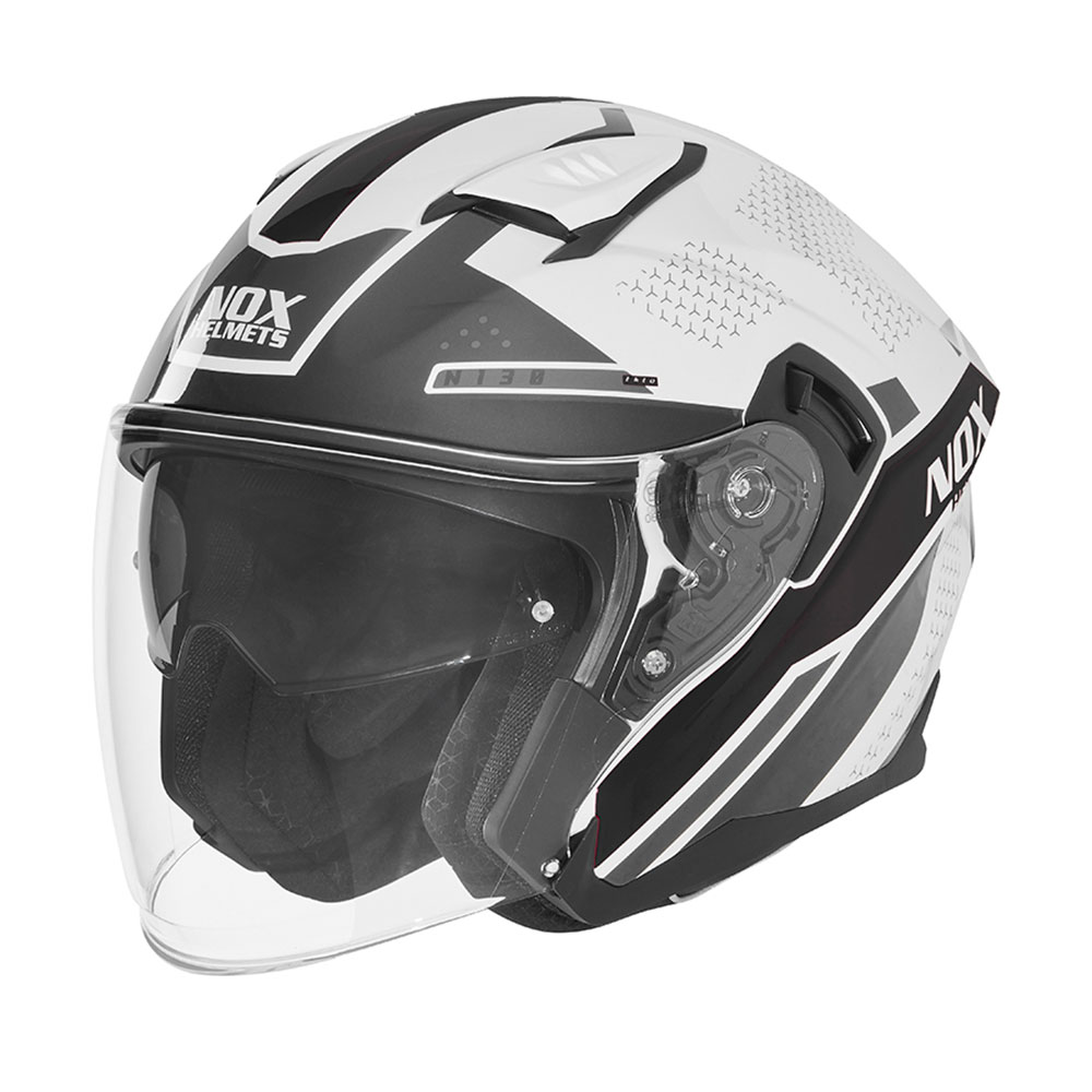 Kaciga NOX Jet N130 EKTO crno bela XL