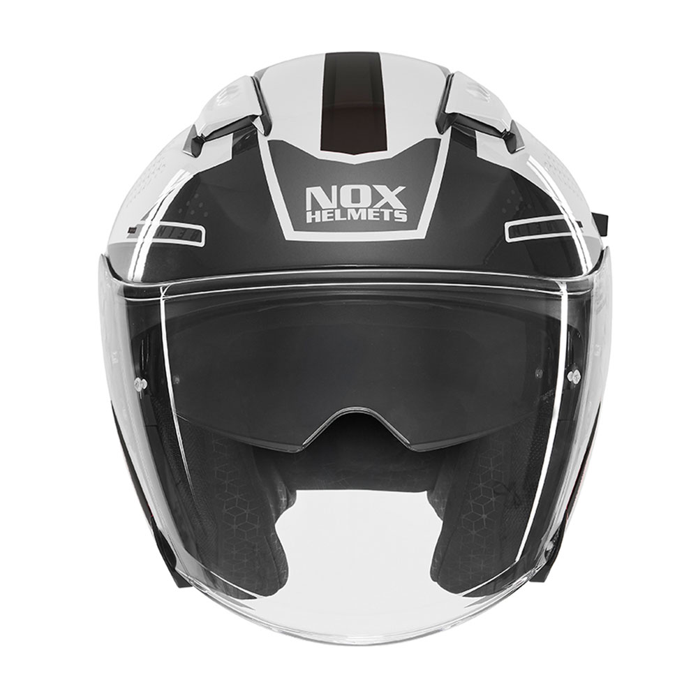 Kaciga NOX Jet N130 EKTO crno bela 2XL