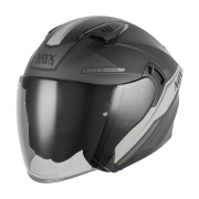 Kaciga NOX Jet N130 EKTO mat crno srebrna L