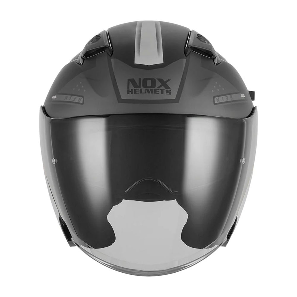 Kaciga NOX Jet N130 EKTO mat crno srebrna L