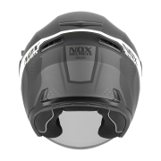 Kaciga NOX Jet N130 EKTO belo mat crna 2XL