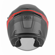 Kaciga NOX Jet N130 EKTO crveno mat crna