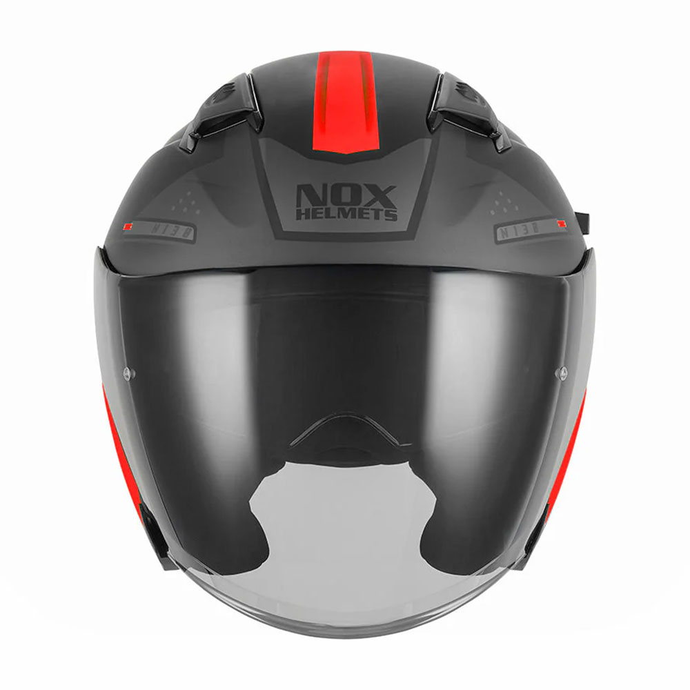 Kaciga NOX Jet N130 EKTO crveno mat crna L