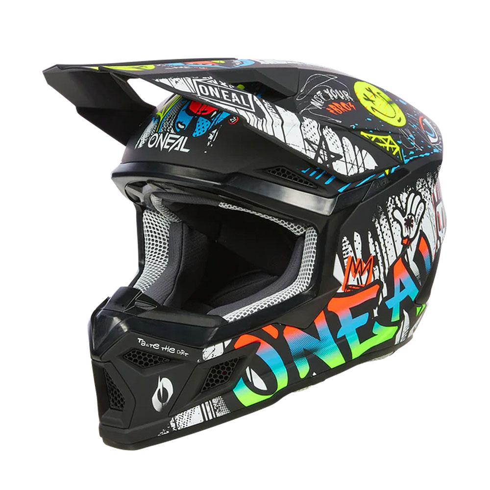 Kaciga ONEAL Cross 3SRS RANCID crno bela dečija XL
