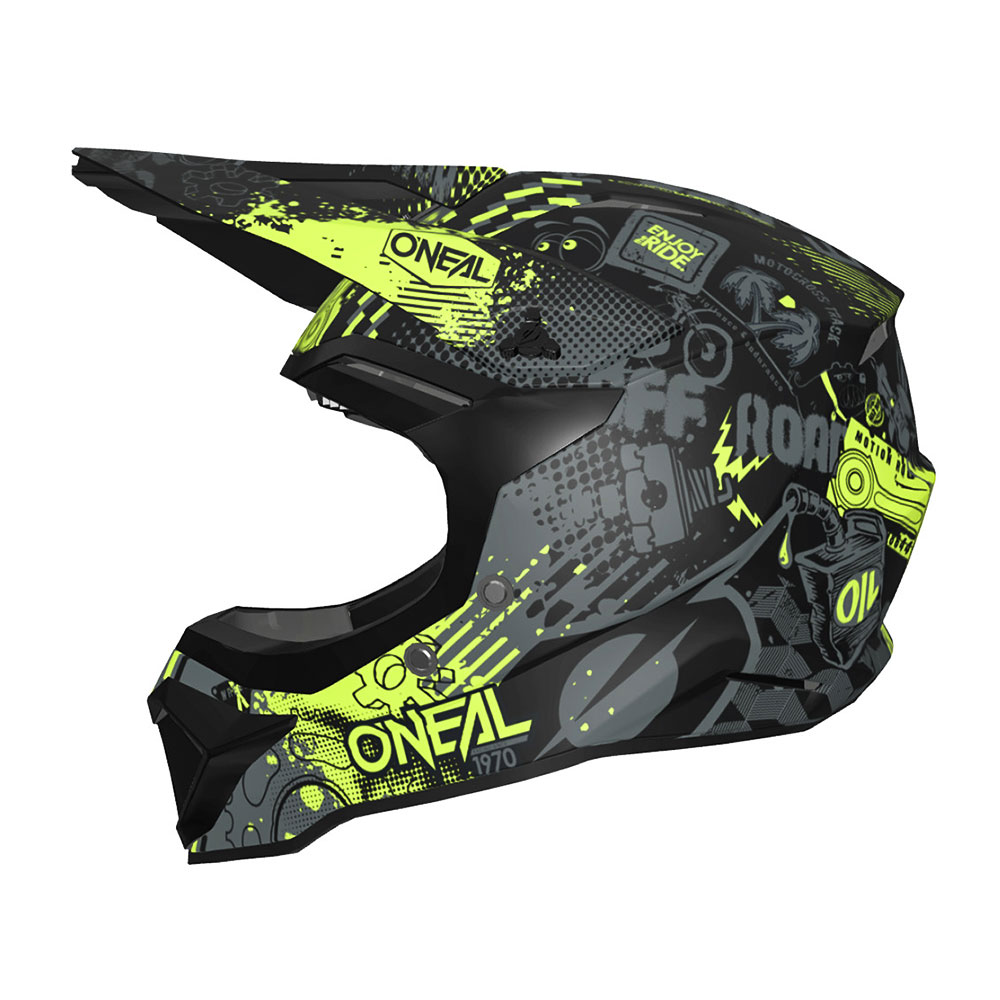 Kaciga ONEAL Cross 1SRS VIBRANT crno žuta dečija