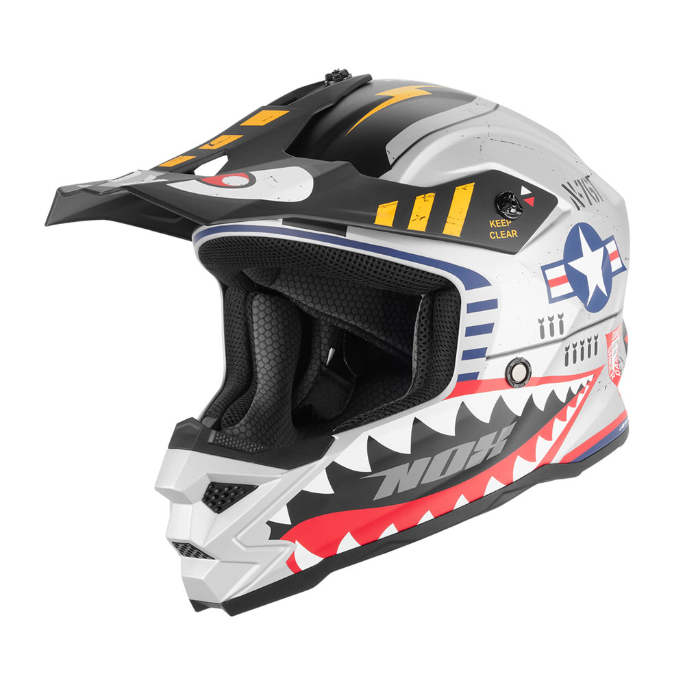 Kaciga NOX Cross N761 FIGHTER mat srebrna dečija L