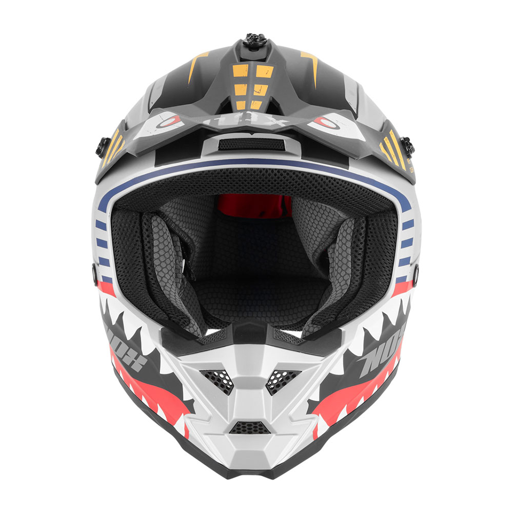 Kaciga NOX Cross N761 FIGHTER mat srebrna dečija L