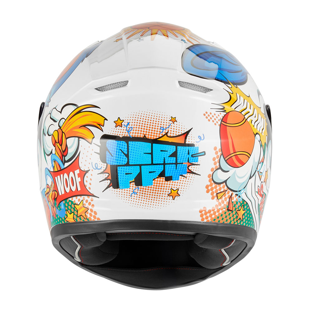 Kaciga NOX Full Face N731 SCRAPPY sjajno bela dečija L