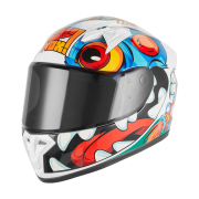 Kaciga NOX Full Face N731 SCRAPPY sjajno bela dečija L