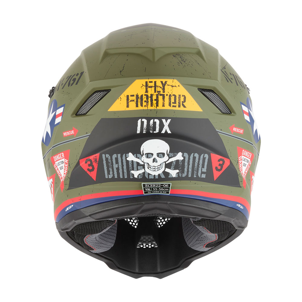 Kaciga NOX Cross N761 FIGHTER mat KHAKI dečija L