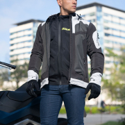 Jakna LS2 BOLTON AIR muška sivo bela 3XL