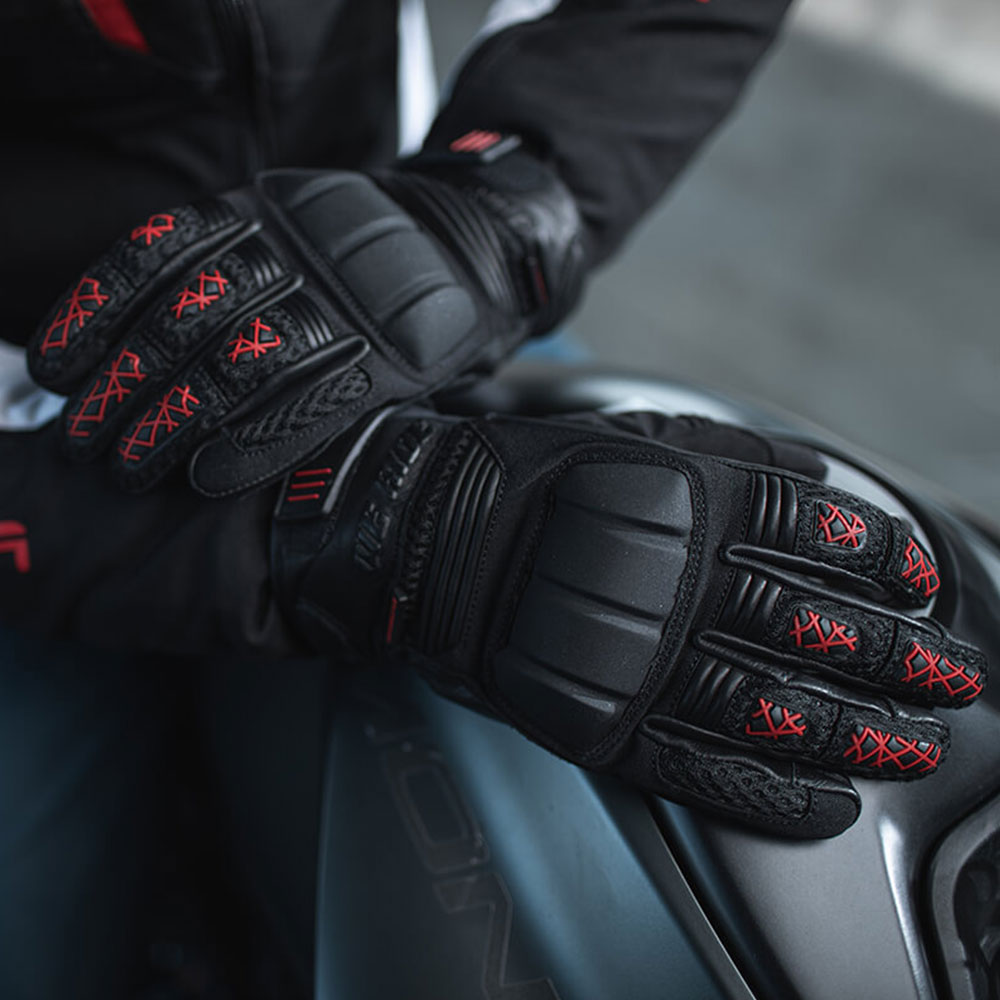 Rukavice ENNOS letnje crno crvene 12 3XL MODEKA