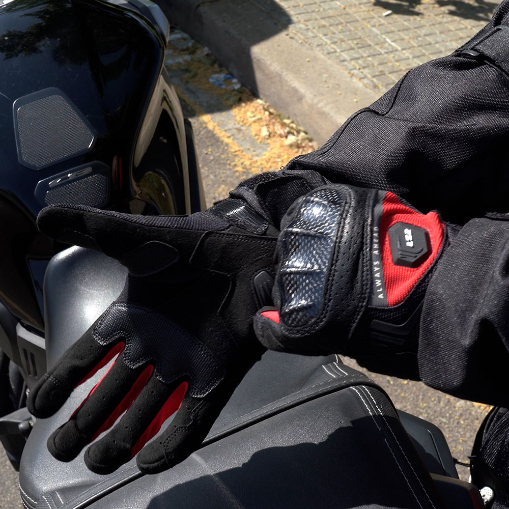 Rukavice LS2 ATOM muške crno crvene XL