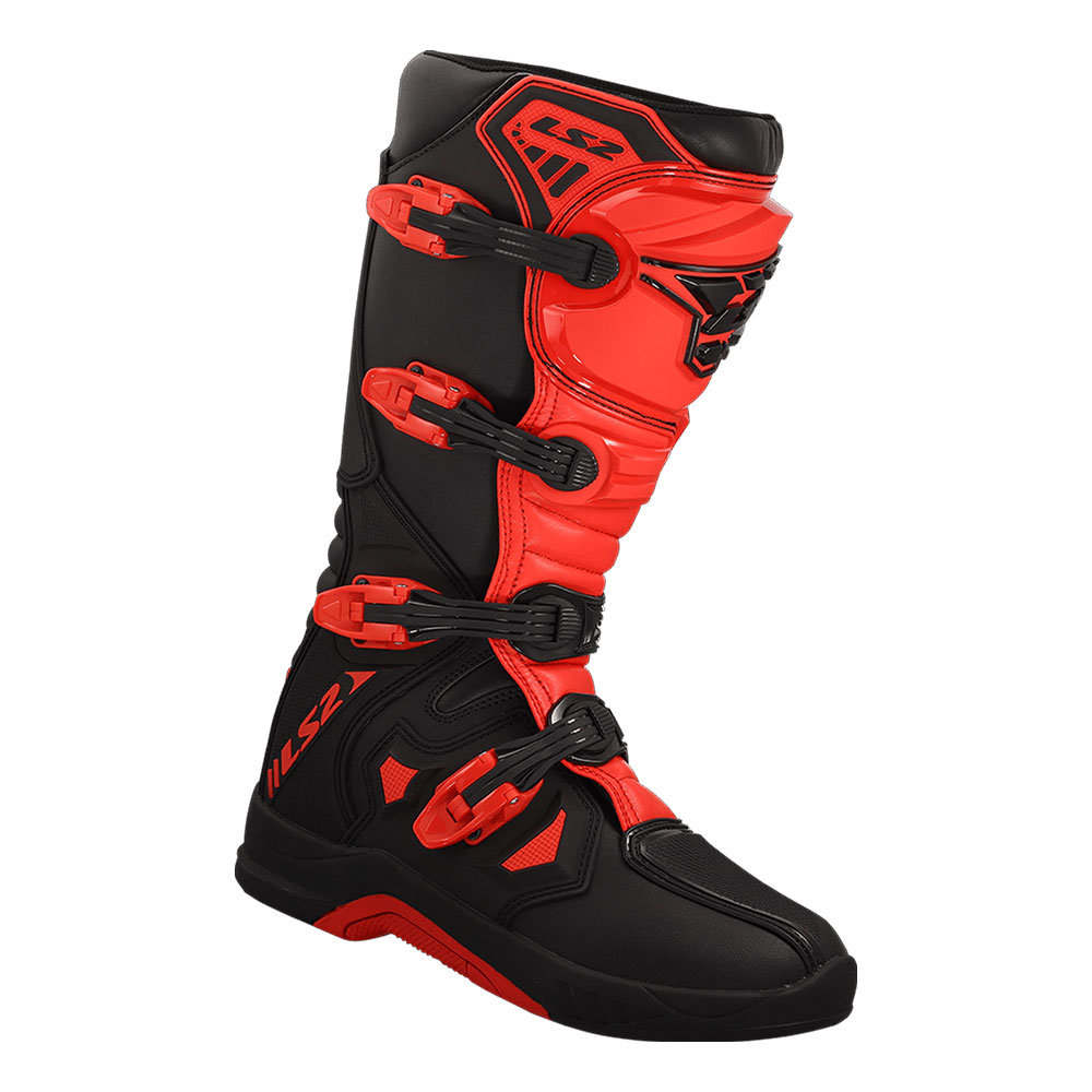 Motocross čizme LS2 RAPTOR muške crno crvene 41
