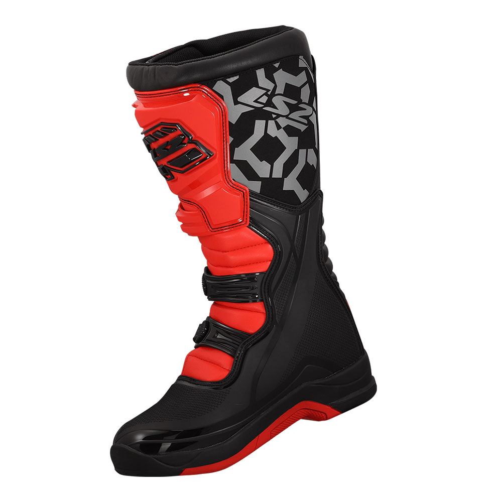 Motocross čizme LS2 RAPTOR muške crno crvene 41