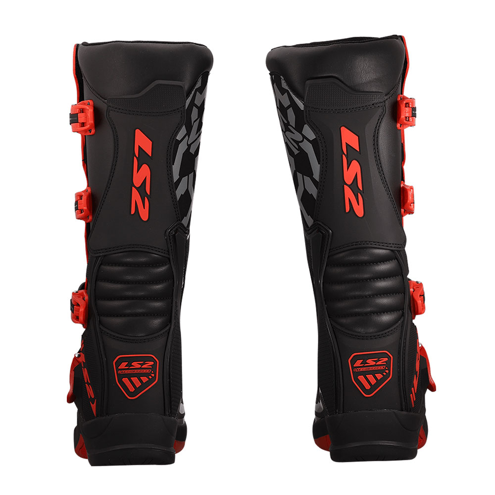 Motocross čizme LS2 RAPTOR muške crno crvene 43