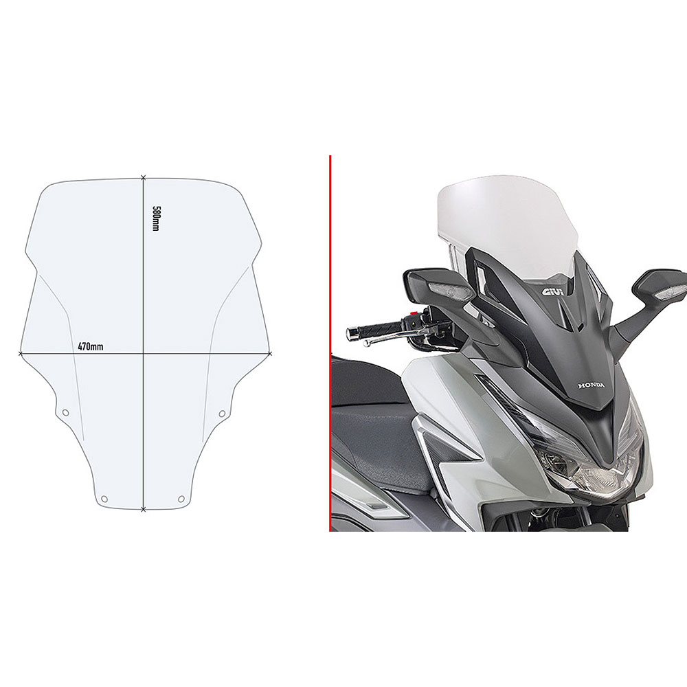 Vizir povišeni GIVI Honda Forza 125 / 350 (21-23) D1187ST