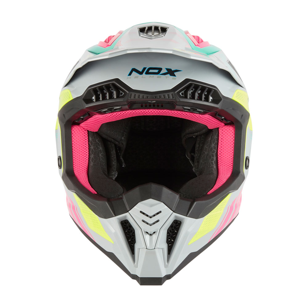 Kaciga NOX Cross N634 STORM nardo sivo roza