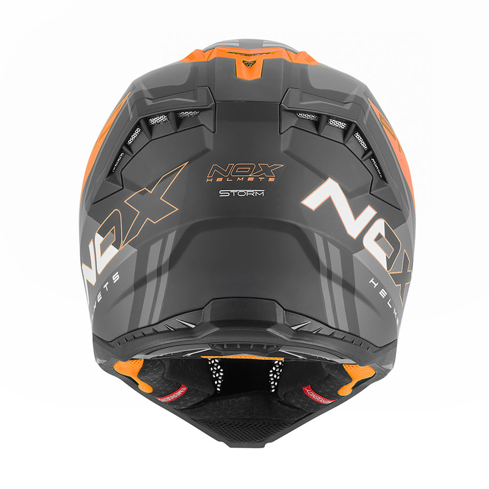 Kaciga NOX Cross N634 STORM narandžasto mat crna L