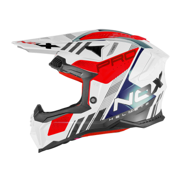 Kaciga NOX Cross N634 STORM crveno plavo bela 2XL