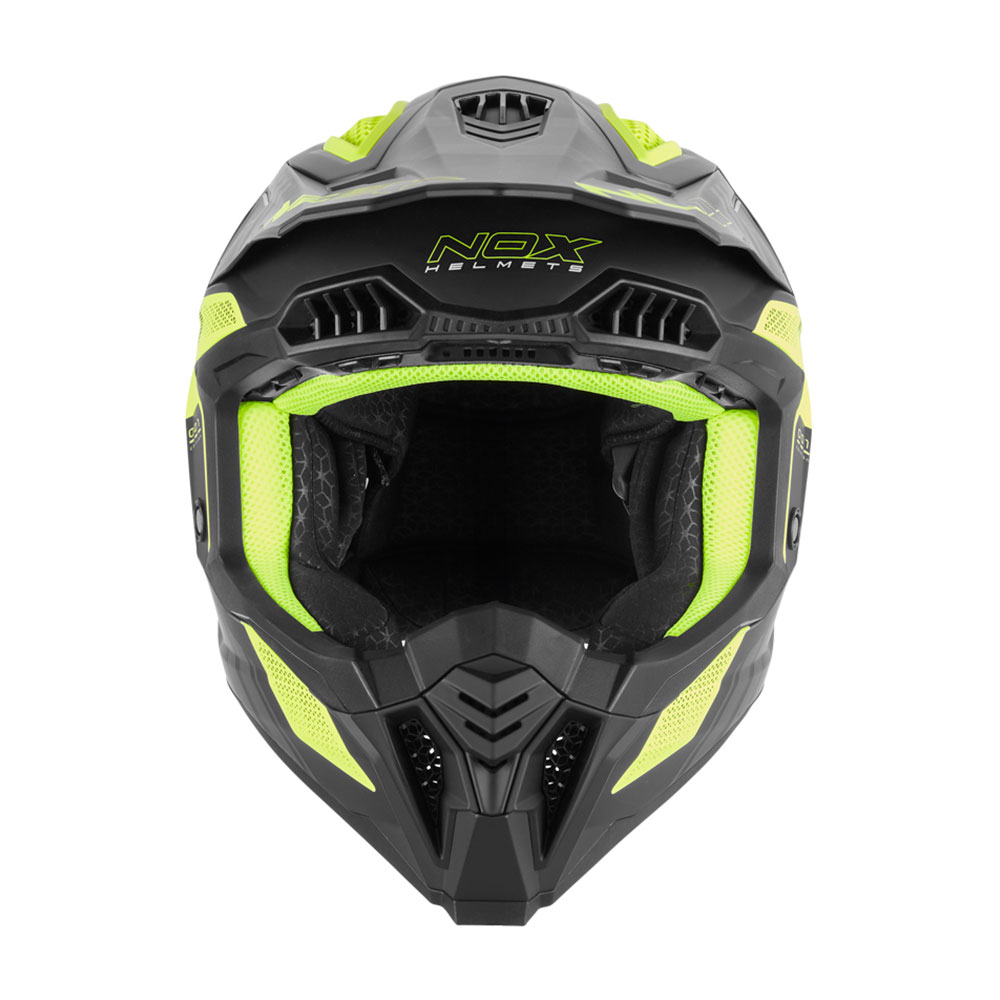 Kaciga NOX Cross N634 STORM žuto mat crna L