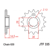Lančanik prednji JT JTF333-15-50-35023 (50) 15 zuba