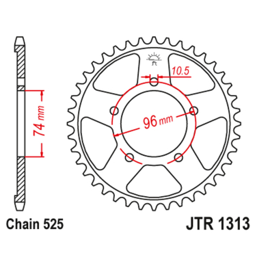 Lančanik zadnji JT JTR1313-40 (525) 40 zuba
