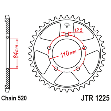 Lančanik zadnji JT  JTR1225-40 (520) 40 zuba